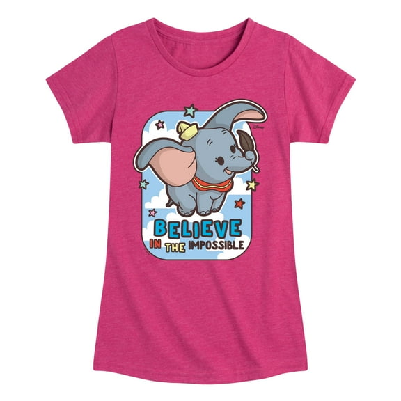 Disney - Dumbo - Believe In The Impossible - Toddler & Youth Girls Short Sleeve Graphic T-Shirt