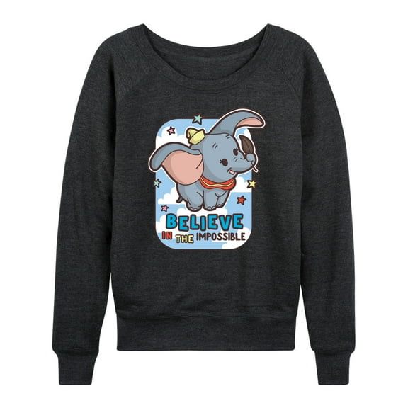 Disney - Dumbo - Believe In The Impossible - Women's Lightweight French Terry Long Sleeve Shirt