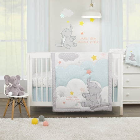 Disney Dumbo Crib 3 Piece Bedding Set, Infant Boys and Girls