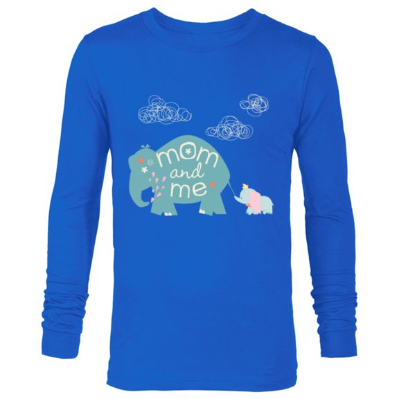 Disney Dumbo Cute Elephant Mom and Me Mother's Day - Long Sleeve T-Shirt for Men - Customized-Navy