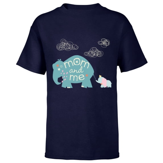 Disney Dumbo Cute Elephant Mom and Me Mother's Day - Short Sleeve T-Shirt for Kids - Customized-Navy