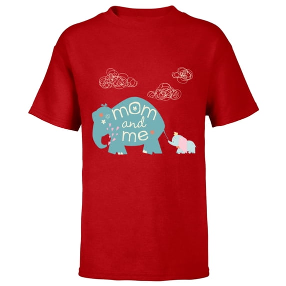 Disney Dumbo Cute Elephant Mom and Me Mother's Day - Short Sleeve T-Shirt for Kids - Customized-Red