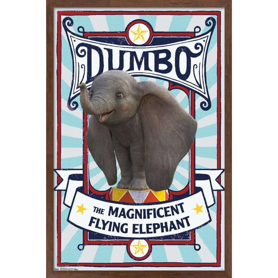 Disney Dumbo - Cute Wall Poster, 22.375" x 34", Framed