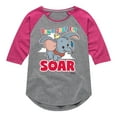 thumbnail image 1 of Disney - Dumbo - Don't Just Fly SOAR - Toddler & Youth Girls Raglan Graphic T-Shirt, 1 of 5