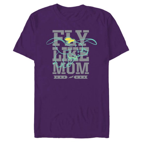 Disney Dumbo Fly Like Mom Mother's Day - Short Sleeve Blended T-Shirt for Adults - Customized-Purple