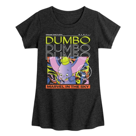 Disney - Dumbo - Marvel In The Sky - Toddler & Youth Girls Short Sleeve Graphic T-Shirt