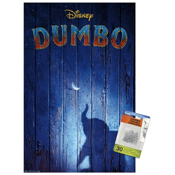 Disney Dumbo - Teaser Wall Poster with Push Pins, 14.725" x 22.375"