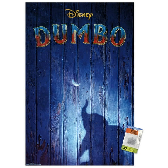 Disney Dumbo - Teaser Wall Poster with Push Pins, 22.375" x 34"