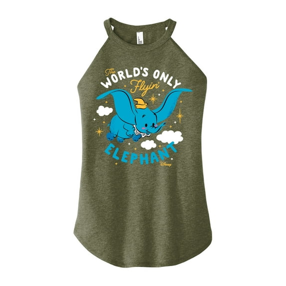 Disney - Dumbo - The World's Only Flying Elephant - Juniors High Neck Tank Top