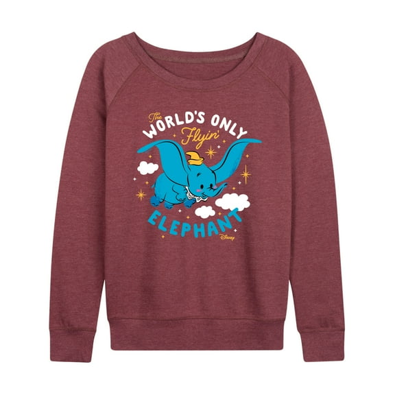 Dumbo - Worlds Only Flyin Elephant - Women's Lightweight French Terry Long Sleeve Shirt