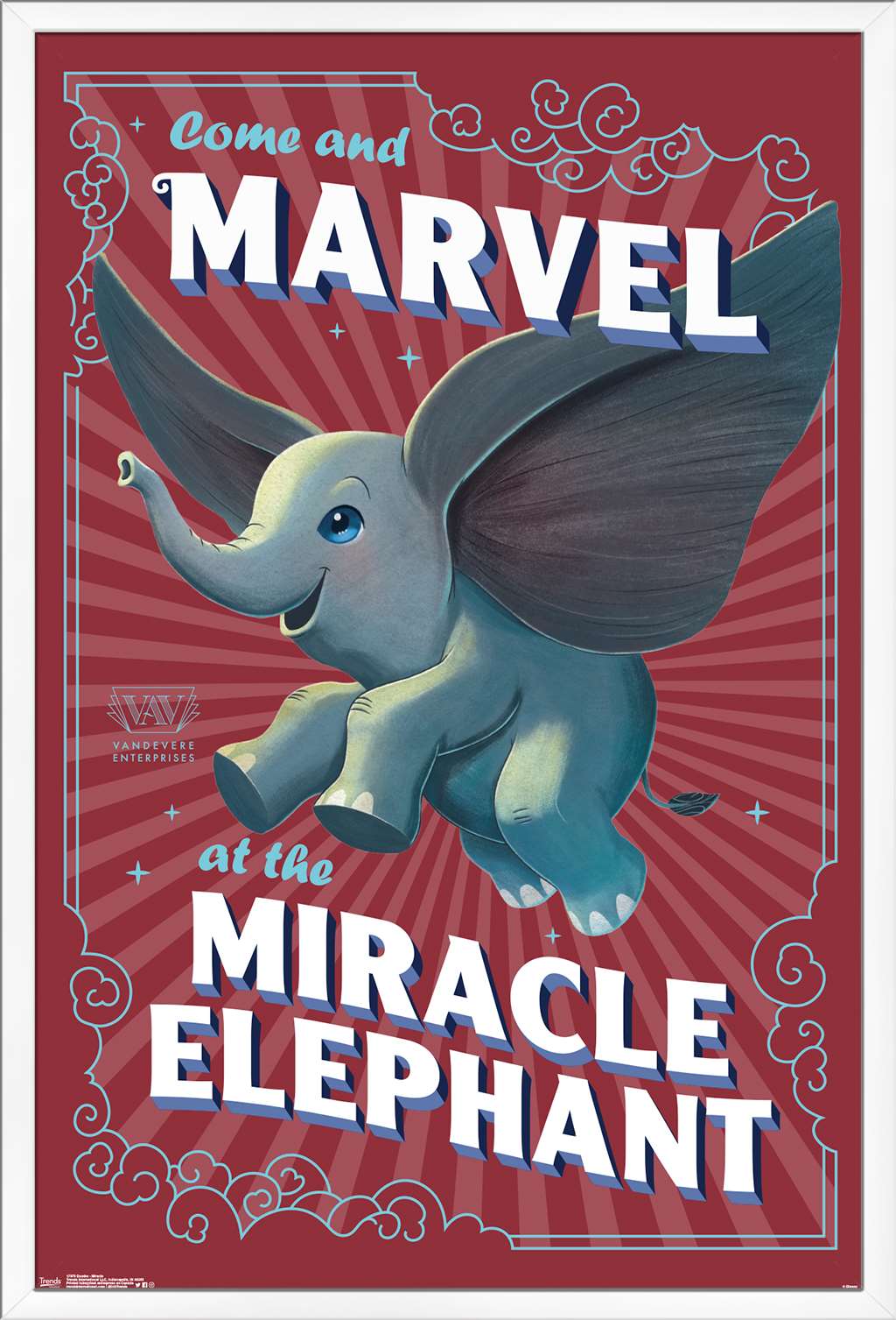 Disney Dumbo - Wonder Wall Poster, 22.375" x 34", Framed