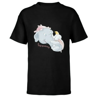 Disney Dumbo and Mother Best Mom Ever Birthday Mother’s Day - Short Sleeve T-Shirt for Kids - Customized-Black