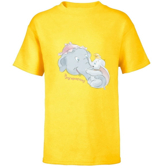 Disney Dumbo and Mother Best Mom Ever Birthday Mother’s Day - Short Sleeve T-Shirt for Kids - Customized-Yellow
