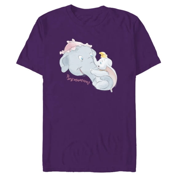 Disney Dumbo and Mother Best Mum Ever Birthday Mother’s Day - Short Sleeve Blended T-Shirt for Adults - Customized-Purple