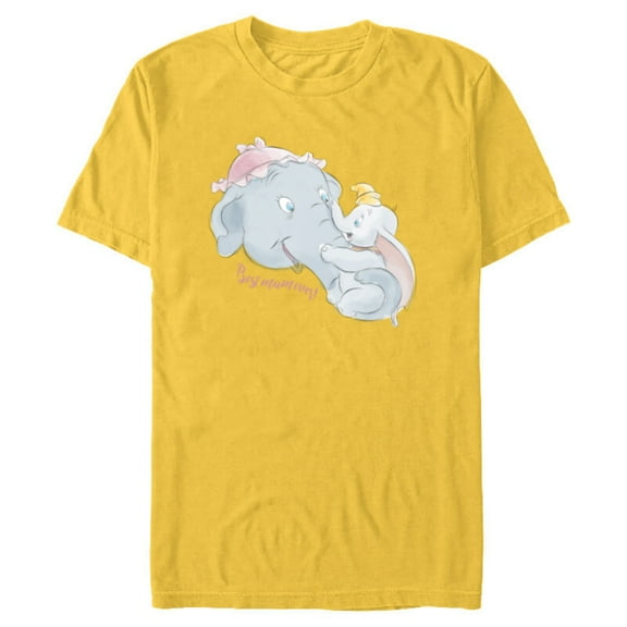 Disney Dumbo and Mother Best Mum Ever Birthday Mother’s Day - Short Sleeve Blended T-Shirt for Adults - Customized-Yellow