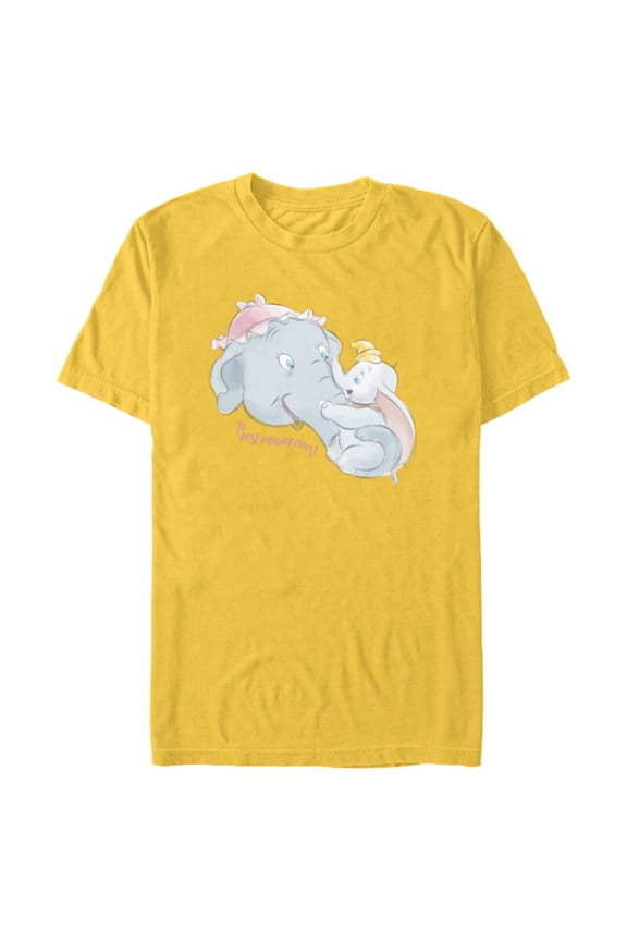 Dumbo and Mother Best Mum Ever Birthday Mother’s Day - Short Sleeve Blended T-Shirt for Adults - Customized-Yellow