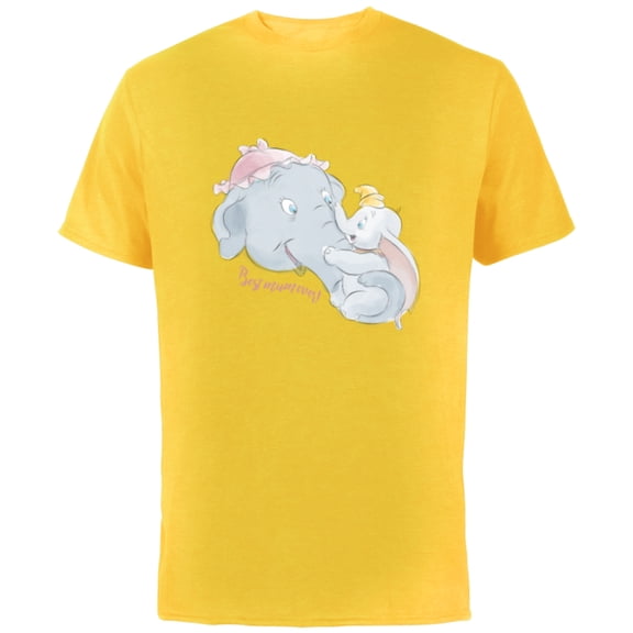 Disney Dumbo and Mother Best Mum Ever Birthday Mother’s Day - Short Sleeve Cotton T-Shirt for Adults - Customized-Yellow