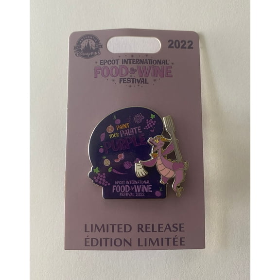Disney EPCOT Food & Wine 2022 Figment Paint Your Palate Purple Limited Pin New