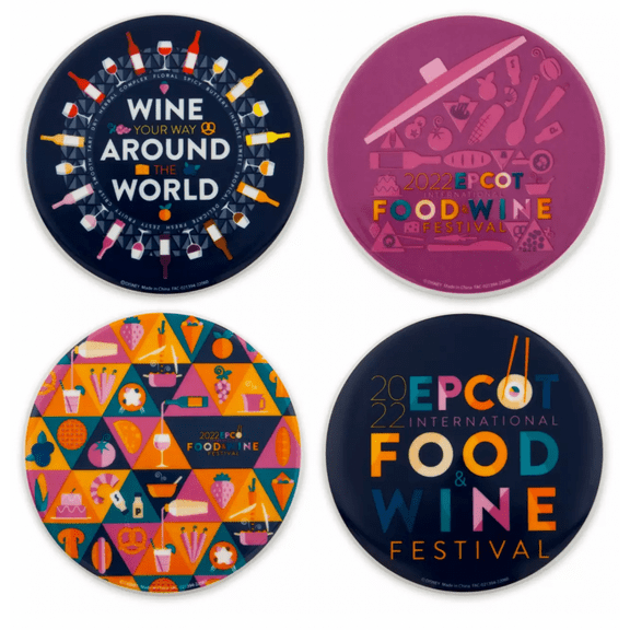 Disney EPCOT Food & Wine 2022 Wine Your Way Around the World Coaster Set New