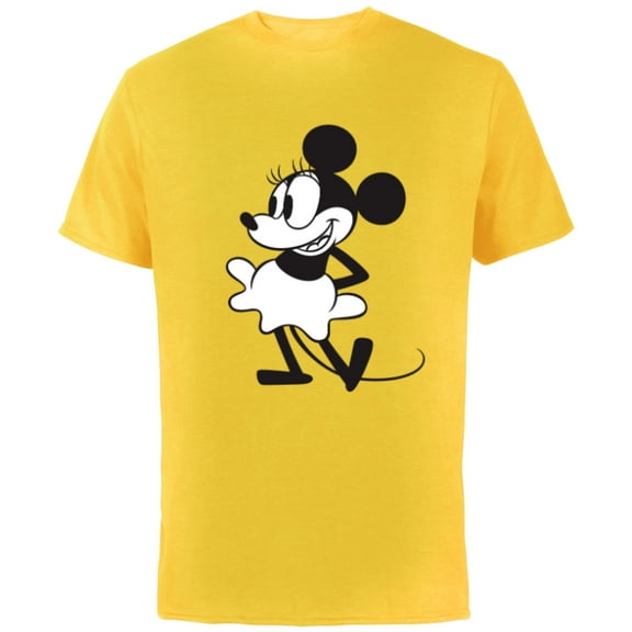 Disney Early Minnie Mouse - Short Sleeve Cotton T-Shirt for Adults - Customized-Yellow