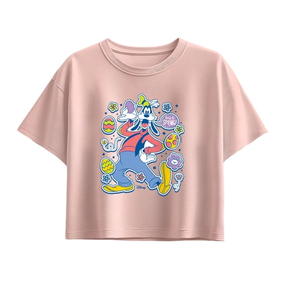Disney - Easter Stickers - Youth Girls Boxy T-Shirt