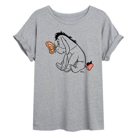 Disney - Eeyore And Butterfly - Juniors Ideal Flowy Muscle T-Shirt