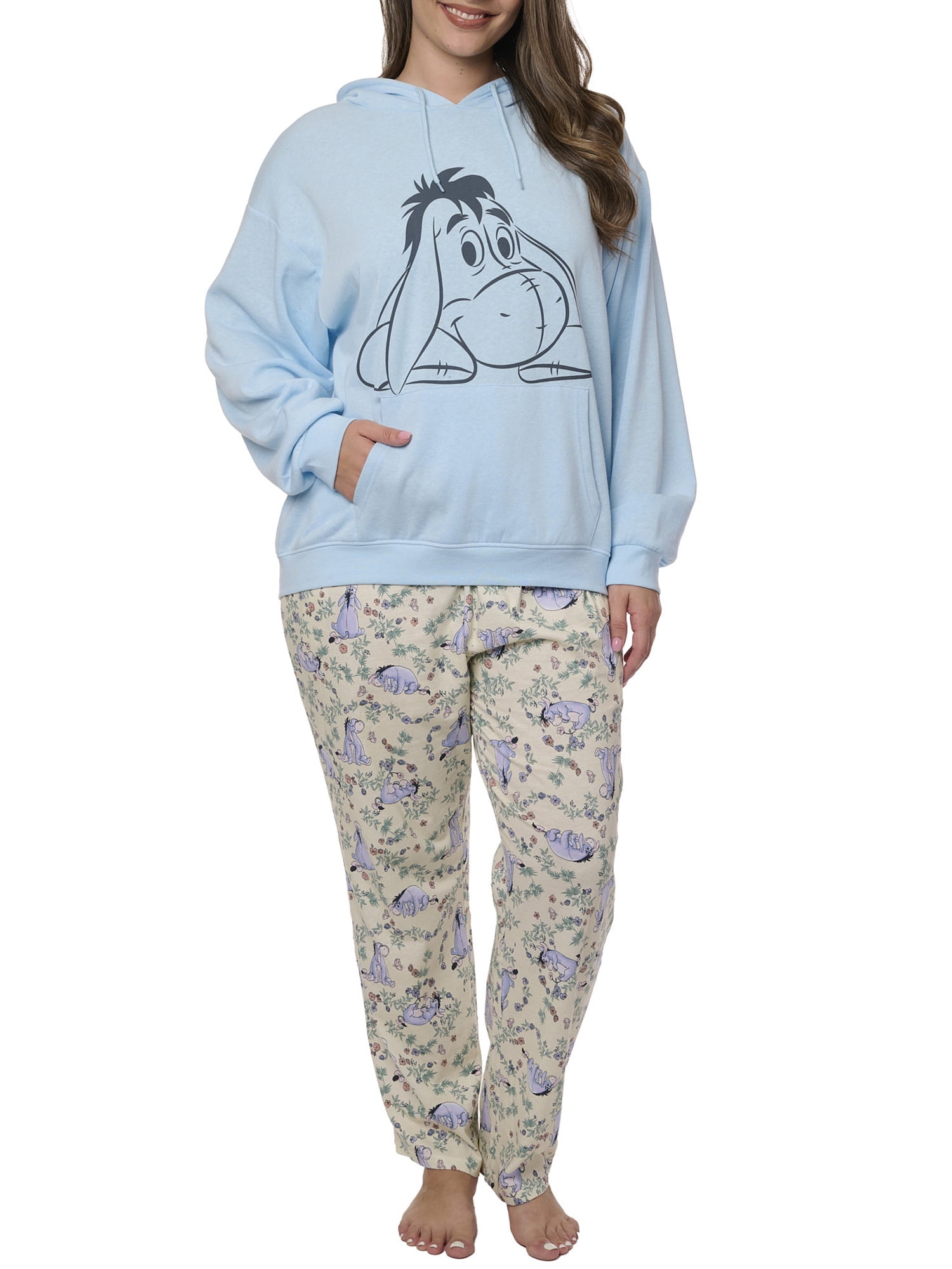 Disney Eeyore Ladies Disney Fleece Pyjamas Pajama Sets Disney