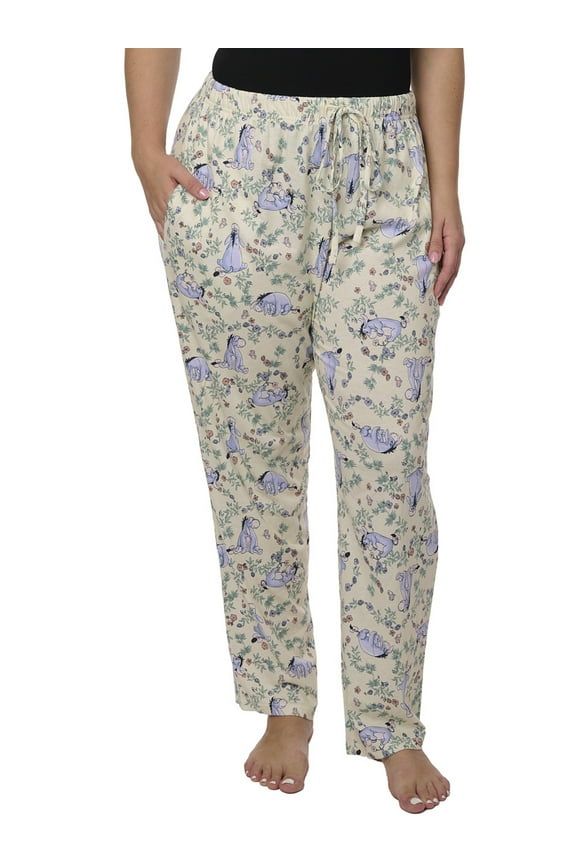 Eeyore Pajama Pants Loungewear Watercolor Floral Womens Plus Size Cotton