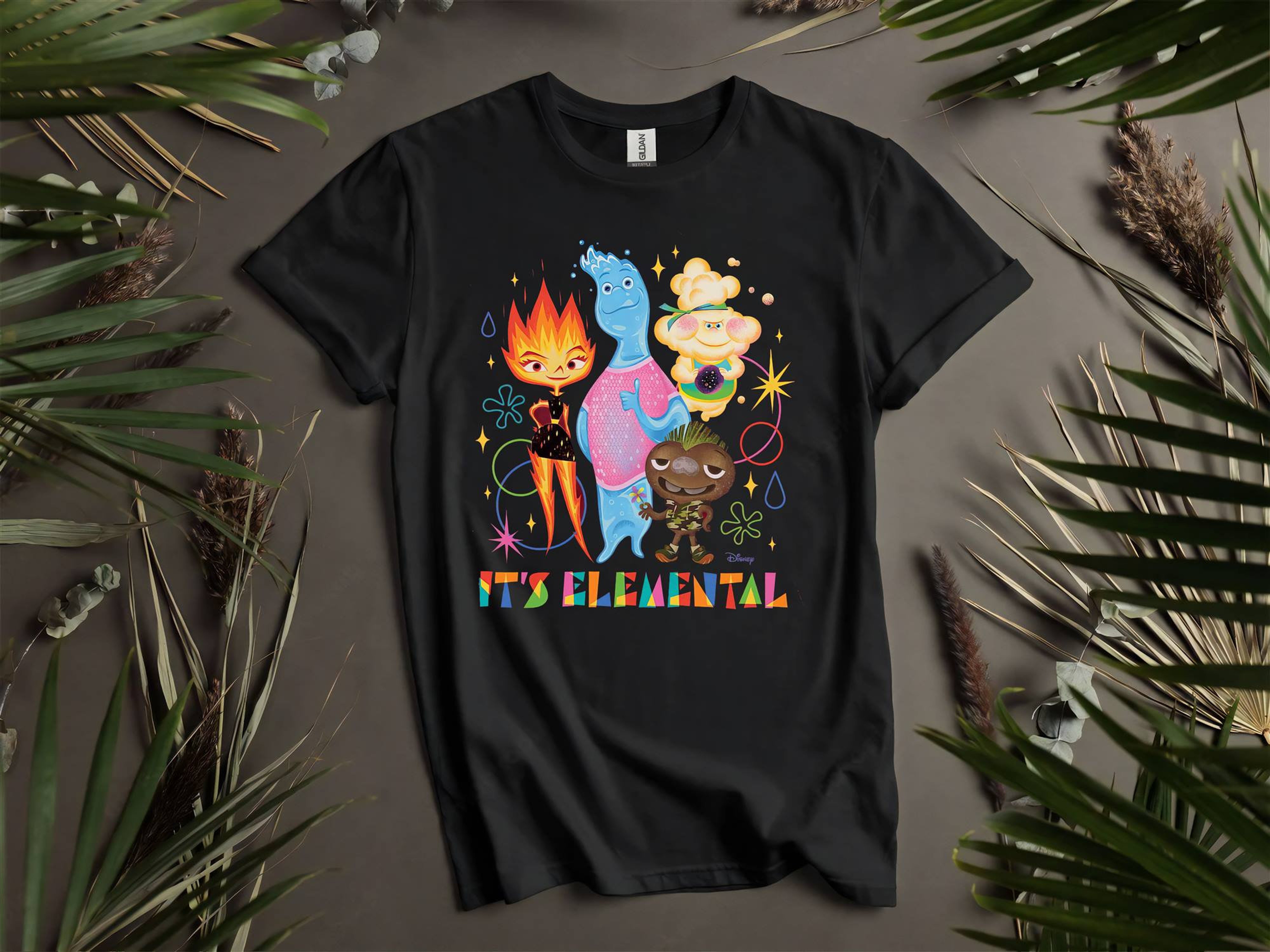 Disney Elemental Characters Group Its Elemental Custom TShirts for Men