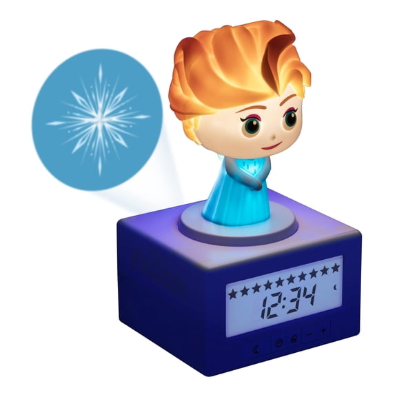 Disney Elsa Frozen Sleep Training Alarm Clock - Officially Licensed, Girls Projection Bedroom Night Light | Paladone