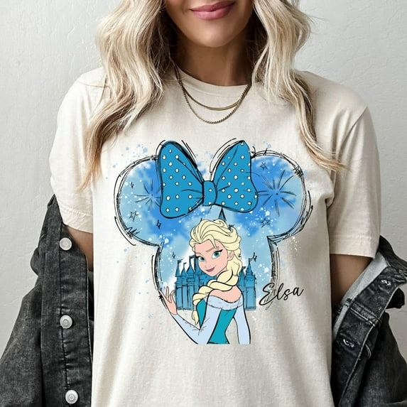 Disney Elsa T-Shirt, Frozen Elsa, Castle Watercolor shirt, Princess Matching Tee