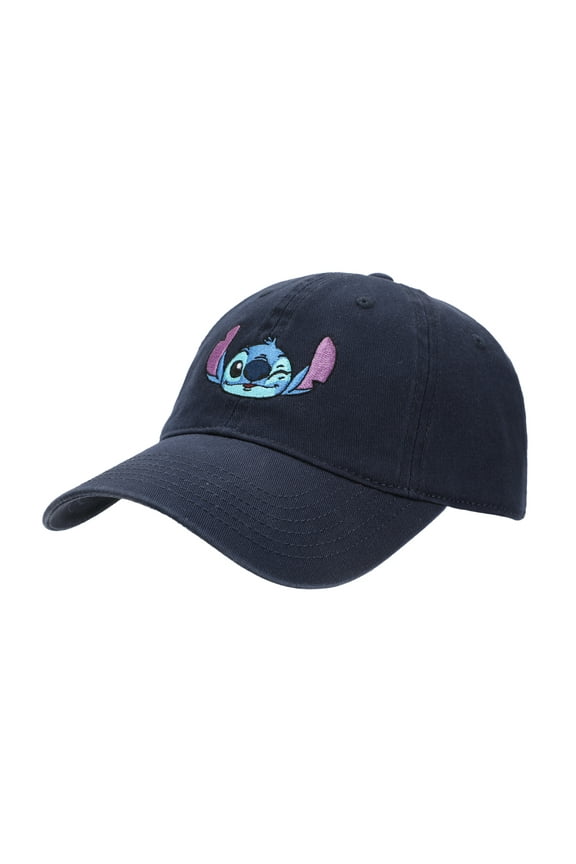 Disney Embroidered Stitch Adult Unisex Navy Unstructured Baseball Hat