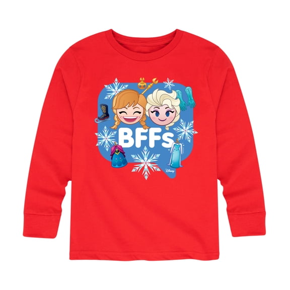 Disney Emoji - Anna & Elsa BFF Design - Toddler And Youth Long Sleeve Graphic T-Shirt