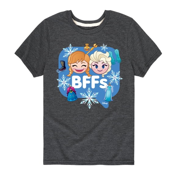 Disney Emoji - Anna Elsa Bffs - Toddler And Youth Short Sleeve Graphic T-Shirt