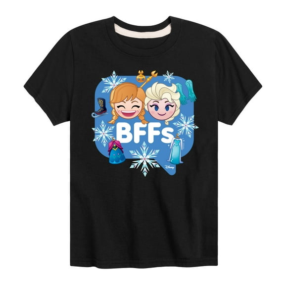 Disney Emoji - Anna Elsa Bffs - Toddler And Youth Short Sleeve Graphic T-Shirt