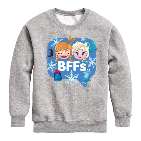 Disney Emoji - Anna and Elsa - Toddler And Youth Crewneck Fleece Sweatshirt