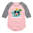 thumbnail image 1 of Disney Emoji - Beach Fun - Toddler And Youth Girls Raglan Graphic T-Shirt, 1 of 5