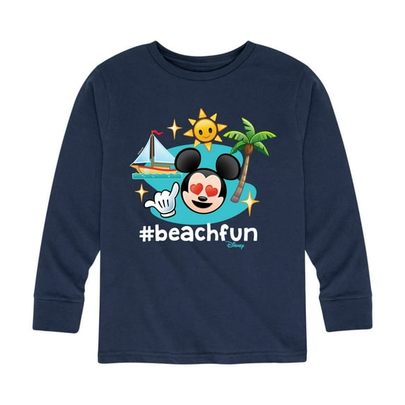 Disney Emoji - Beach Fun - Toddler And Youth Long Sleeve Graphic T-Shirt