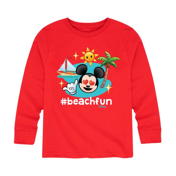 Disney Emoji - Beach Fun - Toddler And Youth Long Sleeve Graphic T-Shirt