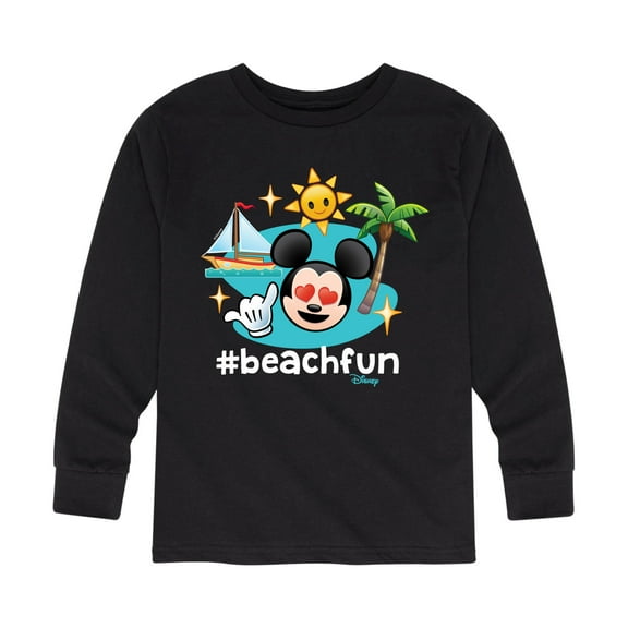 Disney Emoji - Beach Fun - Toddler And Youth Long Sleeve Graphic T-Shirt