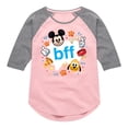 thumbnail image 1 of Disney Emoji - Bff Mickey Pluto - Toddler And Youth Girls Raglan Graphic T-Shirt, 1 of 5