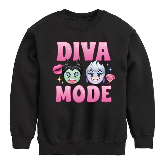 Disney Emoji - Diva Mode - Toddler And Youth Crewneck Fleece Sweatshirt