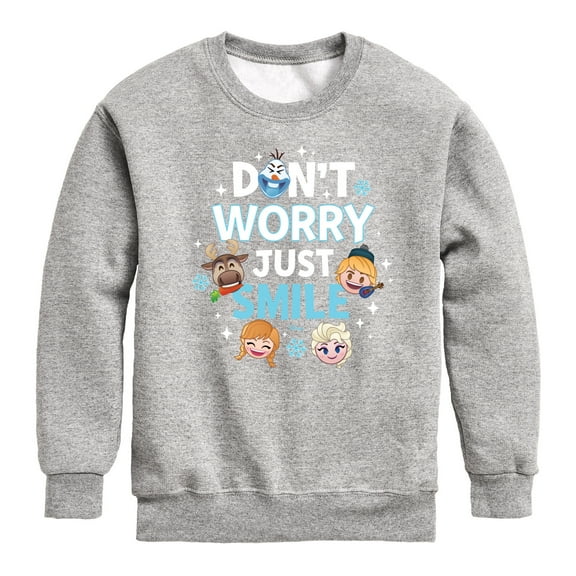 Disney Emoji - Don't Worry Be Emojis - Toddler And Youth Crewneck Fleece Sweatshirt