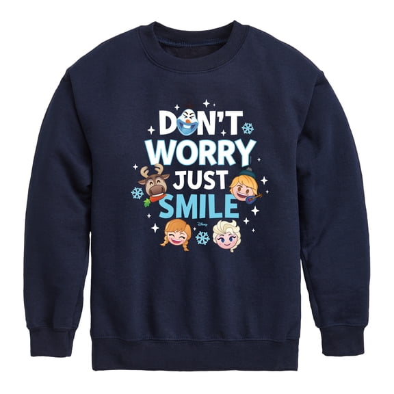 Disney Emoji - Don't Worry Be Emojis - Toddler And Youth Crewneck Fleece Sweatshirt