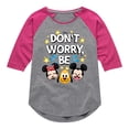 thumbnail image 1 of Disney Emoji - Don't Worry Be Emojis - Toddler And Youth Girls Raglan Graphic T-Shirt, 1 of 5