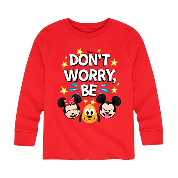Disney Emoji - Don't Worry Be Emojis - Toddler And Youth Long Sleeve Graphic T-Shirt