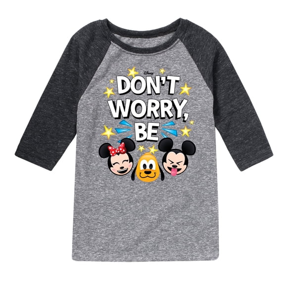 Disney Emoji - Don't Worry Be Emojis - Toddler And Youth Raglan Graphic T-Shirt
