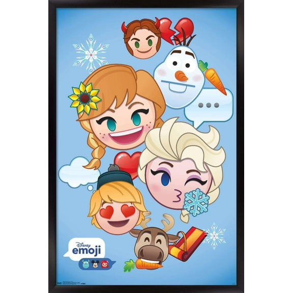 Disney Emoji - Frozen Wall Poster, 14.725" x 22.375", Framed