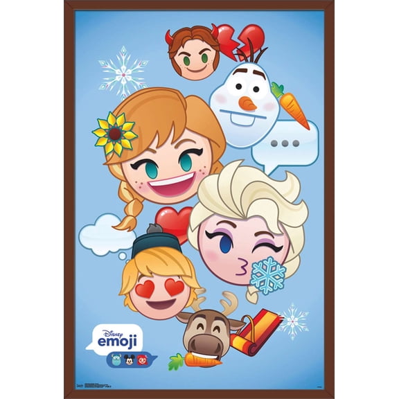Disney Emoji - Frozen Wall Poster, 22.375" x 34", Framed