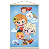 Disney Emoji - Frozen Wall Poster with Wooden Magnetic Frame, 22.375" x 34"